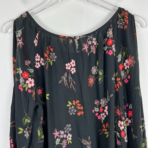 Velvet Graham & Spencer Vivian Floral Print Cold-shoulder Top Size Small S A1689 - Picture 10 of 11